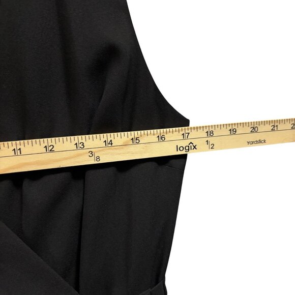 Alex Marie Womens Black Sleeveless Wrap Style Midi Dress With Ring Detail Size 6 - Picture 5 of 7